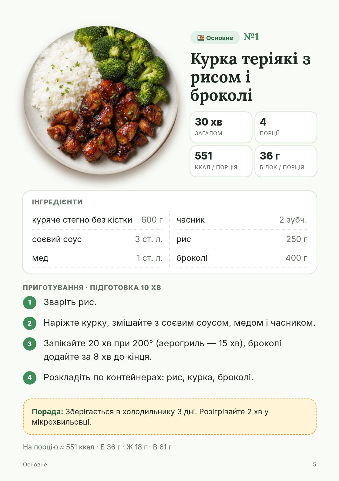 Рецепт на сторінку